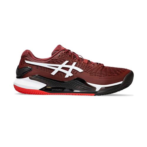 Asics Gel-Resolution 9 Clay Men's Tennis Shoes (Antique Red/White)
