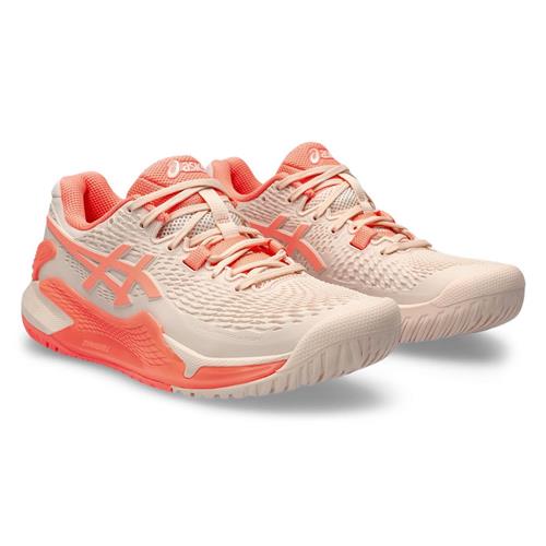 Asics Gel-Resolution 9 Womens Tennis Shoes (Pearl Pink/Sun Coral)
