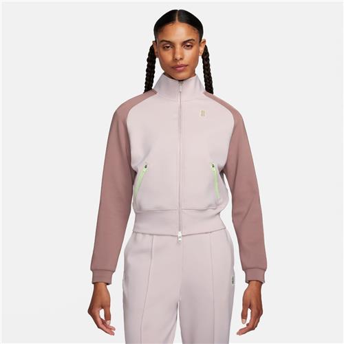 NikeCourt Women's Full Zip Tennis jacket (Platinum Violet/Smokey Mauve/Barely Volt)
