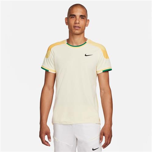 NikeCourt Men's Dri-Fit Slam Top Melbourne (Coconut Milk/Soft Yellow/Black)