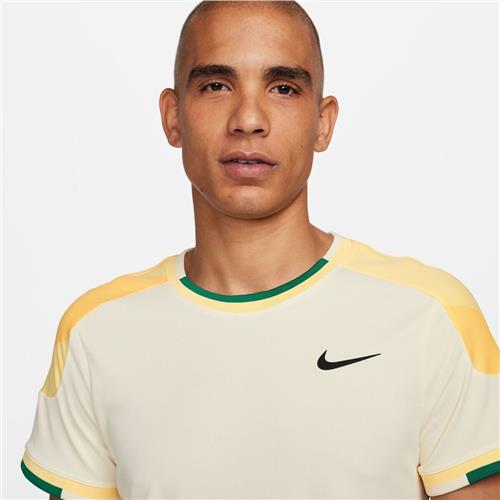 NikeCourt Men's Dri-Fit Slam Top Melbourne (Coconut Milk/Soft Yellow/Black)