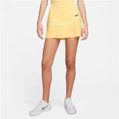 NikeCourt Women's Dri-Fit Advantage Short Pleated Skirt (Soft Yellow/Black)