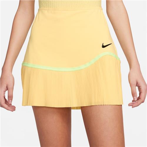NikeCourt Women's Dri-Fit Advantage Short Pleated Skirt (Soft Yellow/Black)