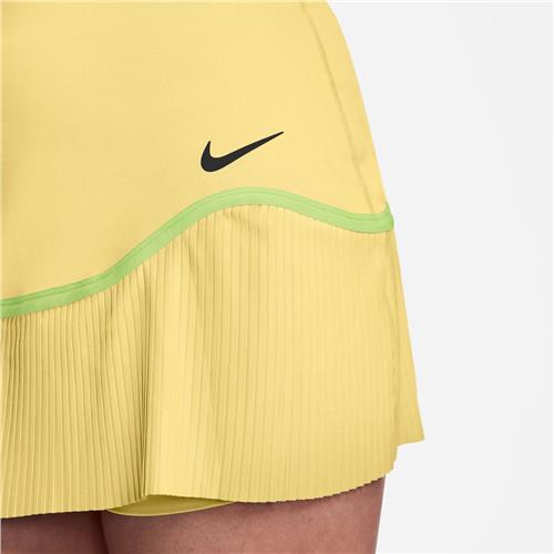 NikeCourt Women's Dri-Fit Advantage Short Pleated Skirt (Soft Yellow/Black)