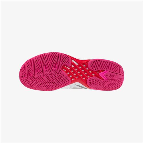 Mizuno Wave Exceed Tour 6 AC Women's Tennis Shoes (White/Radiant Red/Quiet Shade)