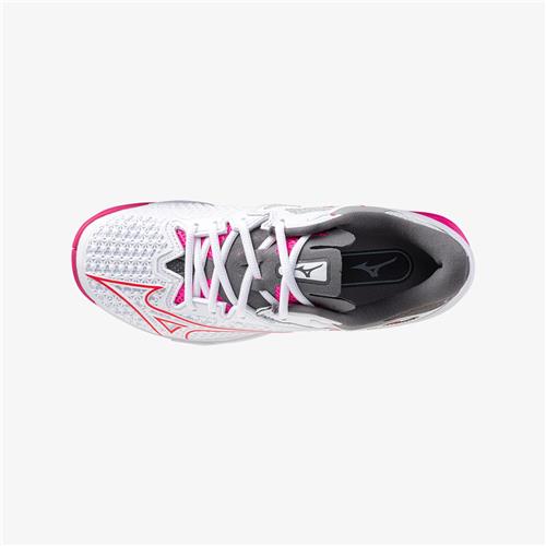 Mizuno Wave Exceed Tour 6 AC Women's Tennis Shoes (White/Radiant Red/Quiet Shade)