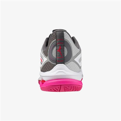 Mizuno Wave Exceed Tour 6 AC Women's Tennis Shoes (White/Radiant Red/Quiet Shade)