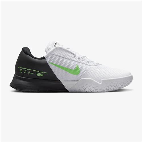 NikeCourt Air Zoom Vapor Pro 2 Men's Hardcourt Tennis Shoes (White/Black/Poison Green)