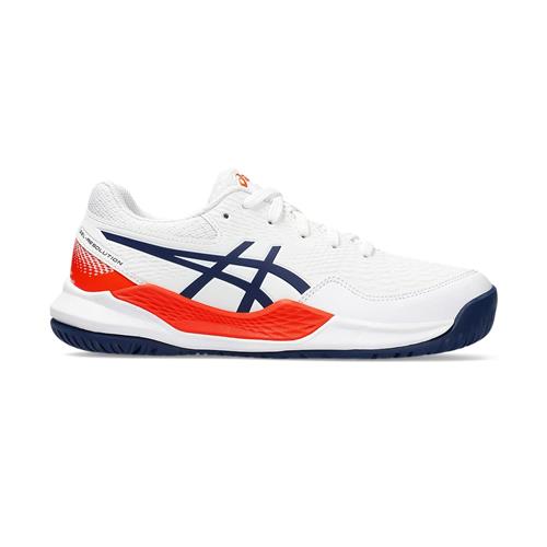 Asics Gel-Resolution 9 GS Junior Tennis Shoes (White/Blue Expanse)