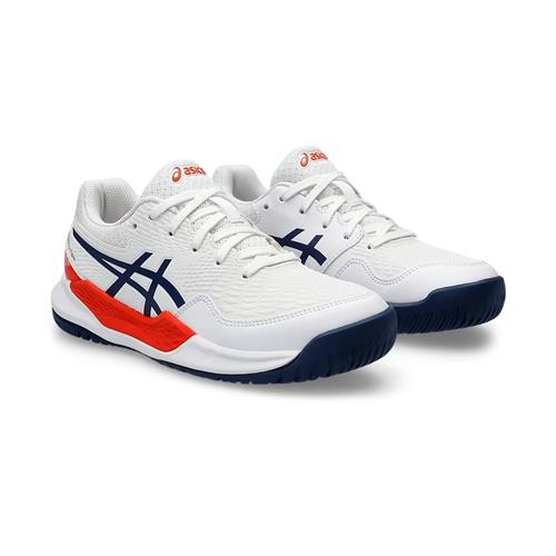 Asics Gel-Resolution 9 GS Junior Tennis Shoes (White/Blue Expanse)
