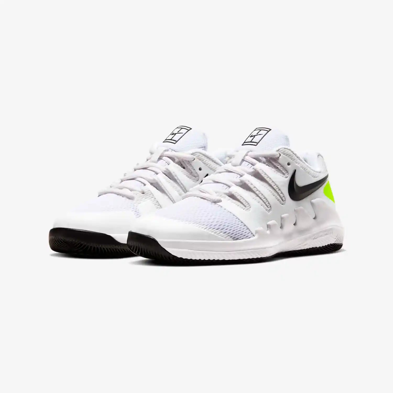 NikeCourt Junior Vapor X Tennis Shoes (White/Volt/Black)
