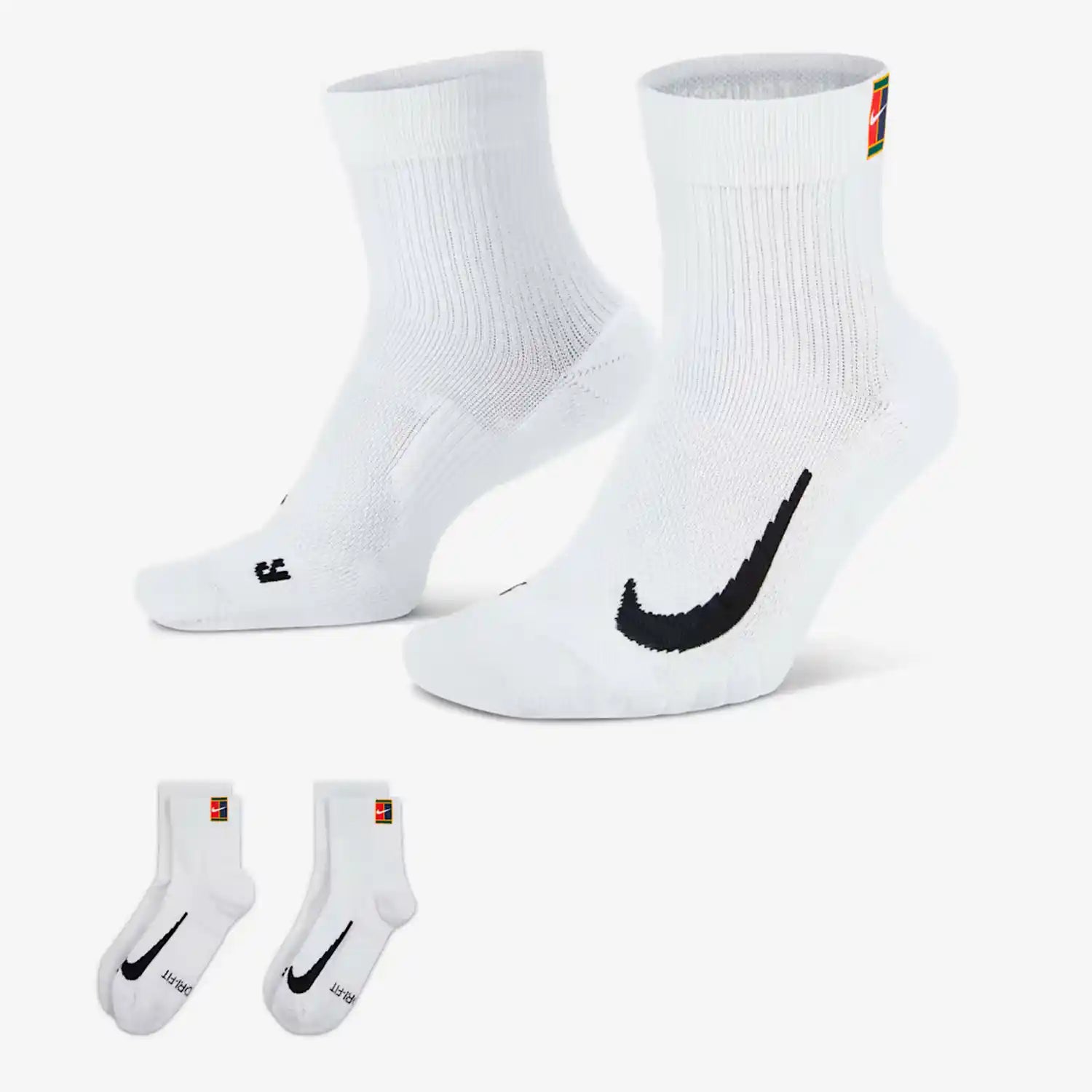 NikeCourt Multiplier Max Tennis Ankle Socks 2 Pairs (White)