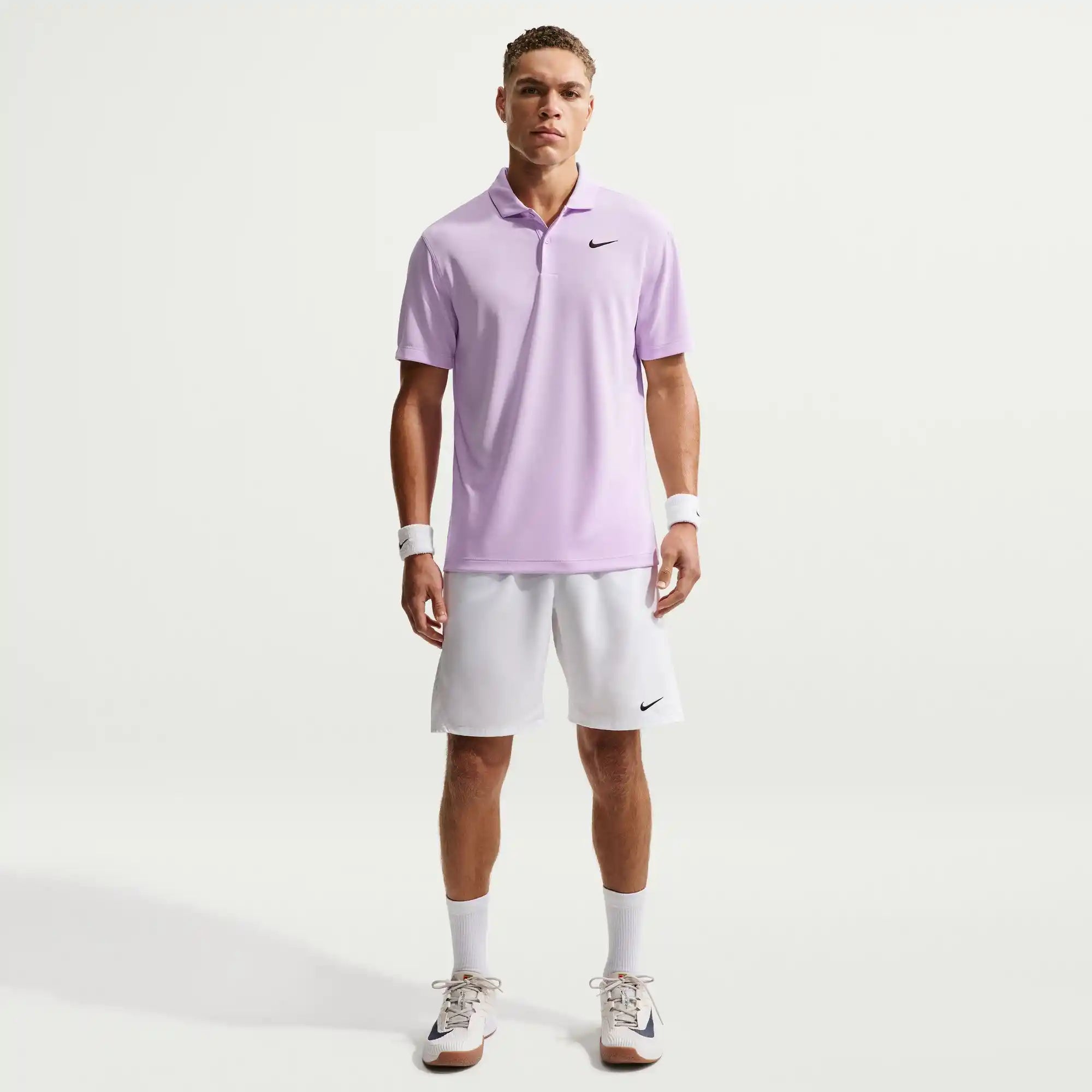 Nike Court Dri-Fit Mens Tennis Solid Polo (Violet Mist/Black)