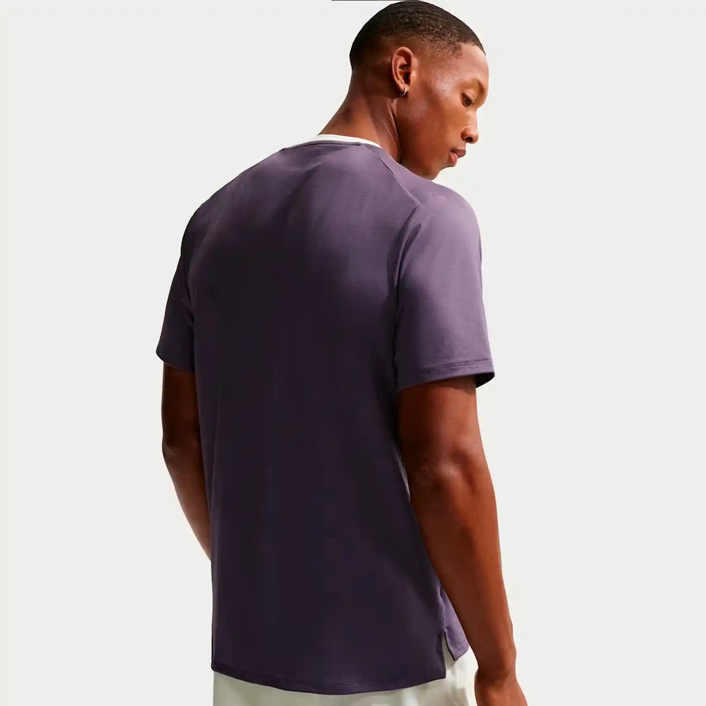 NikeCourt Advantage Men's Dri-FIT Tennis Top (Dark Raisin/Volt Tint/White)