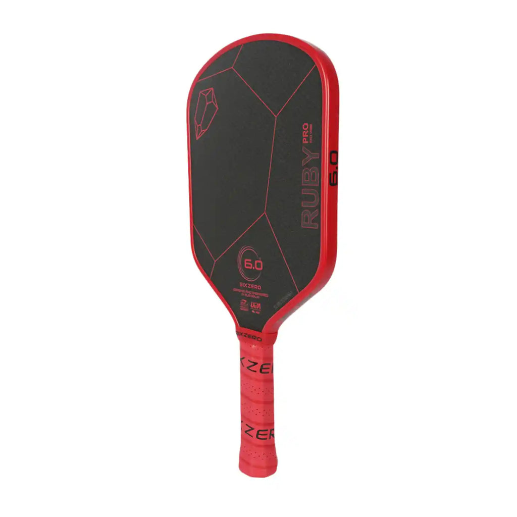 Six Zero Ruby Pro 14mm Pickleball Paddle (Red)