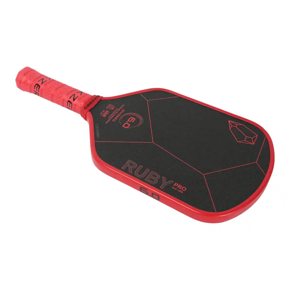 Six Zero Ruby Pro 14mm Pickleball Paddle (Red)