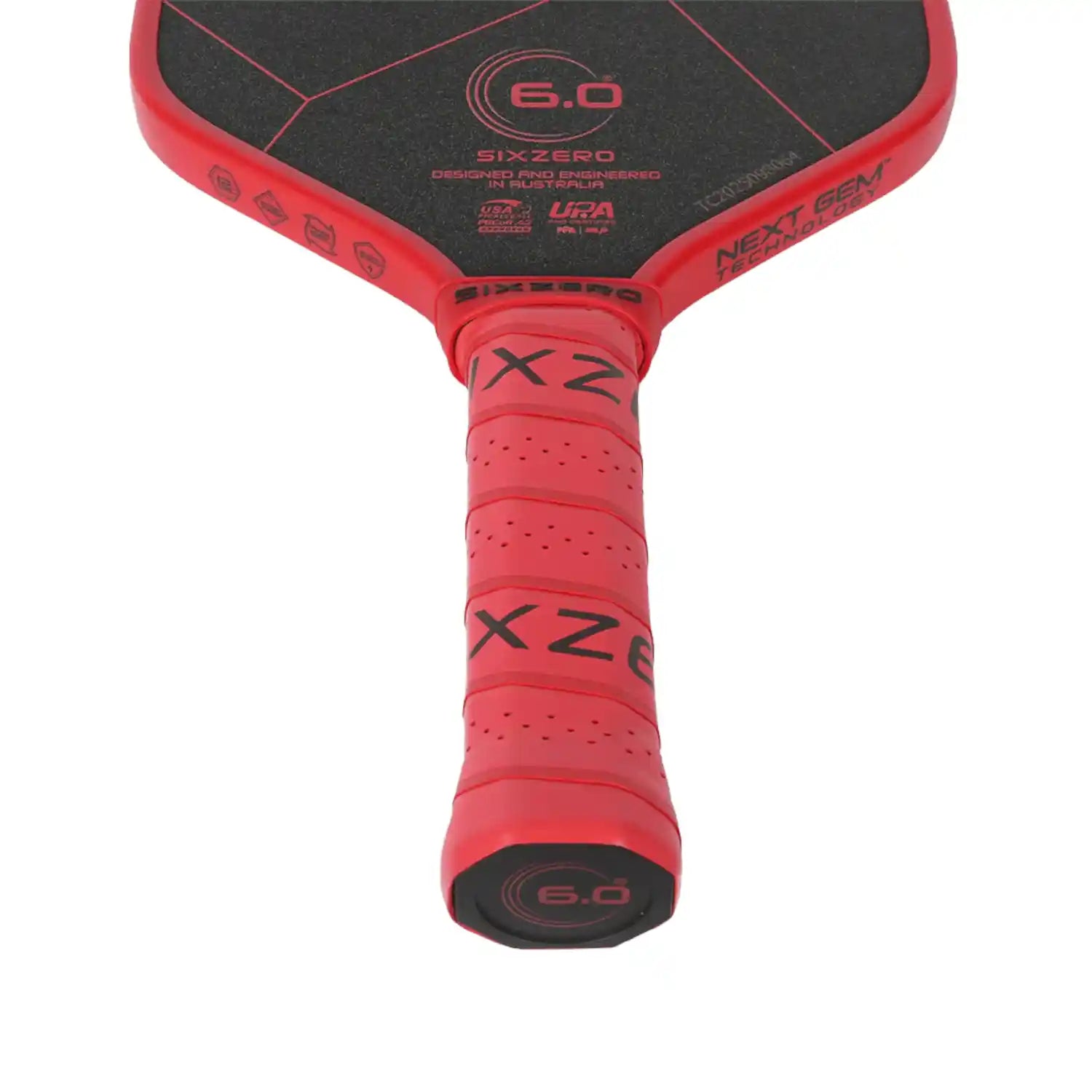 Six Zero Ruby Pro 14mm Pickleball Paddle (Red)