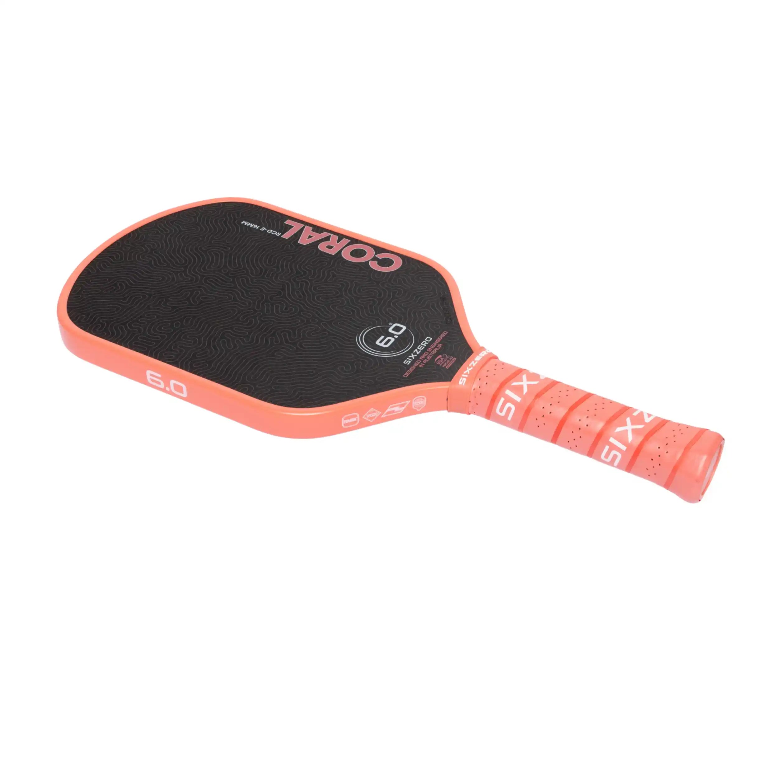 Six Zero Coral 16mm Elongated Pickleball Paddle (Coral Pink)