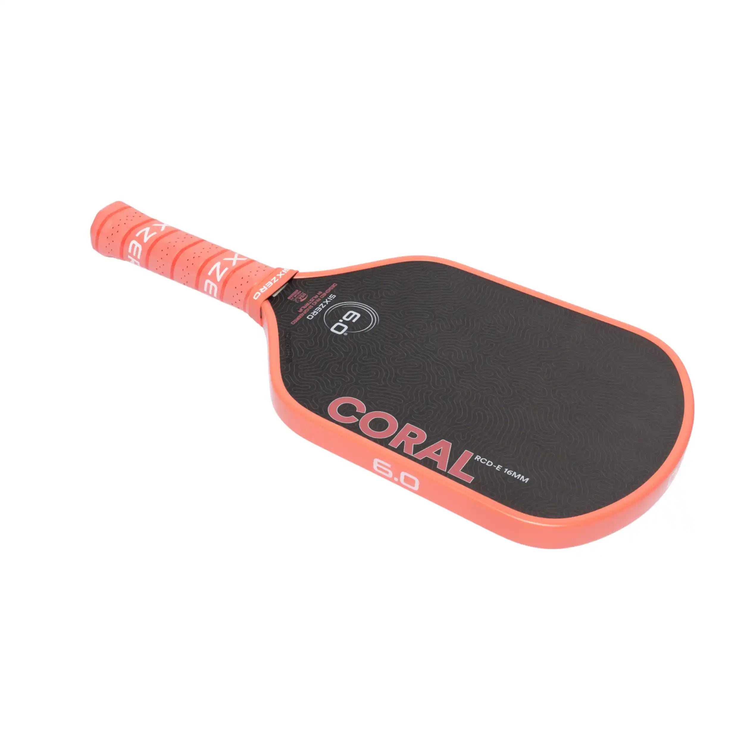 Six Zero Coral 16mm Elongated Pickleball Paddle (Coral Pink)