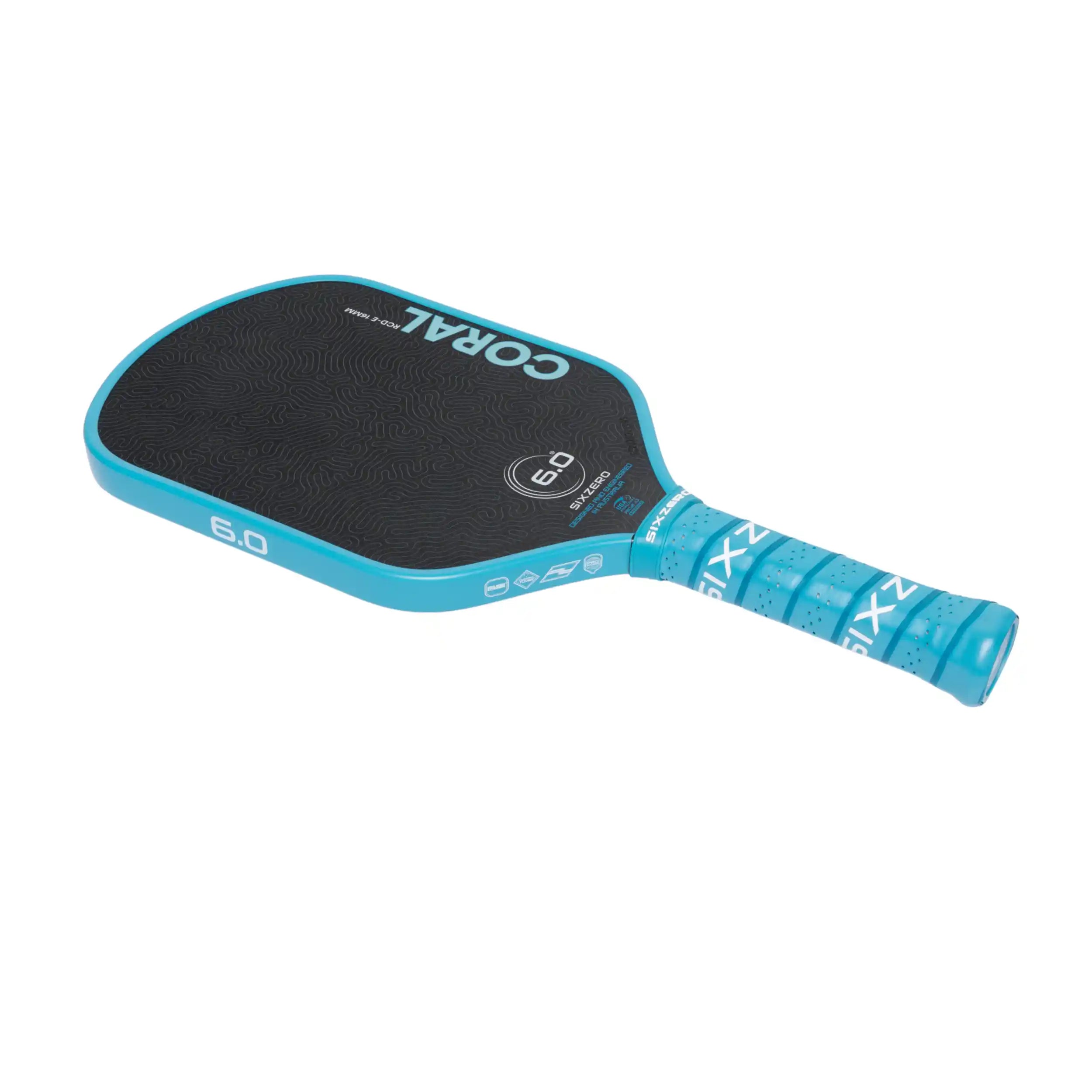 Six Zero Coral 16mm Elongated Pickleball Paddle (Ocean Blue)