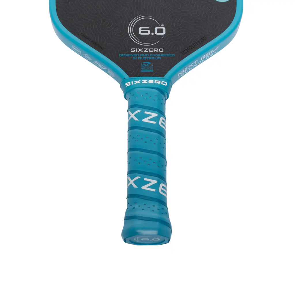Six Zero Coral 16mm Elongated Pickleball Paddle (Ocean Blue)