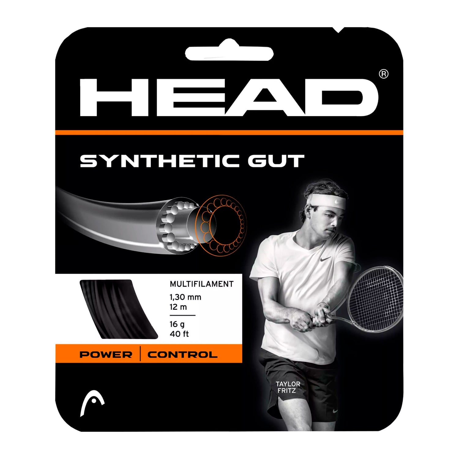 Head Synthetic Gut 1.30mm String Set (Black)