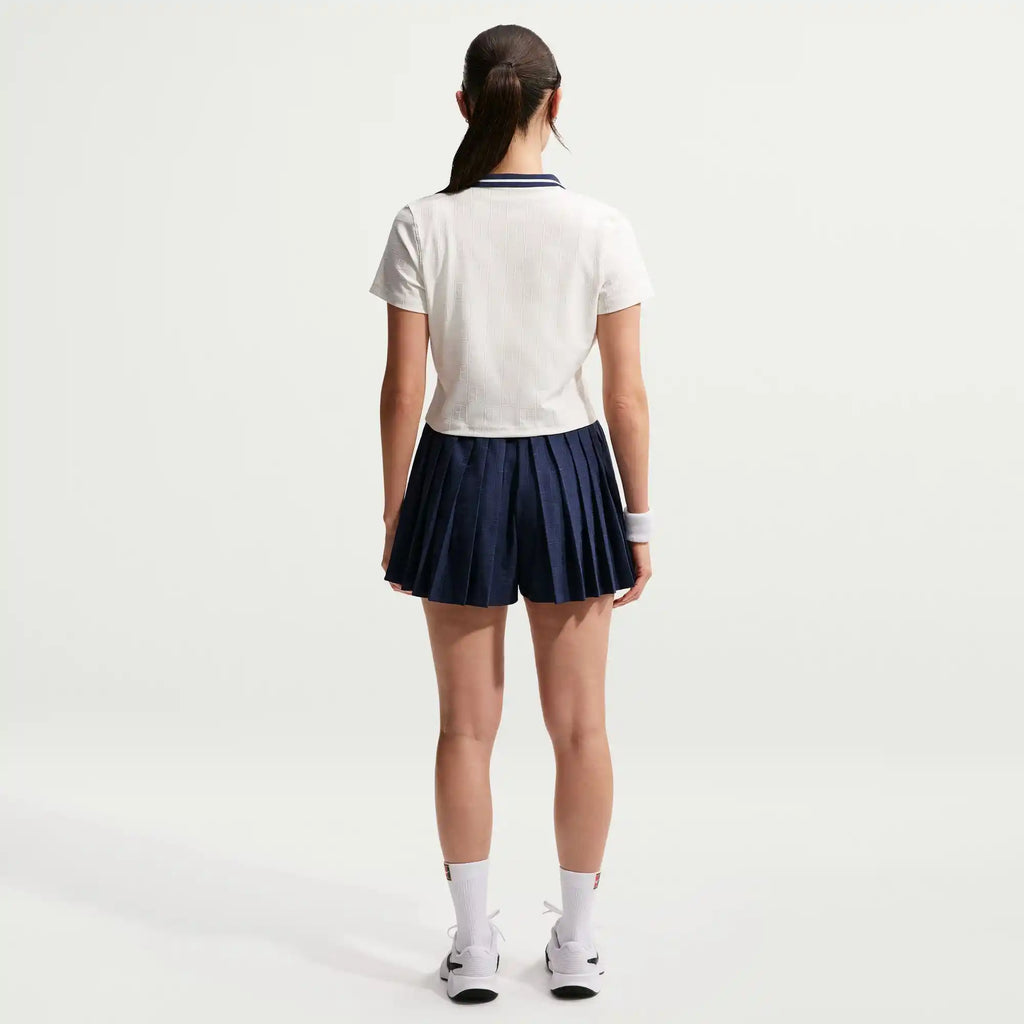 NikeCourt Court Collection Women's Dri-FIT Cropped Tennis Polo (Sail/Midnight Navy)