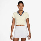 NikeCourt Court Collection Women's Dri-FIT Cropped Tennis Polo (Sail/Midnight Navy)