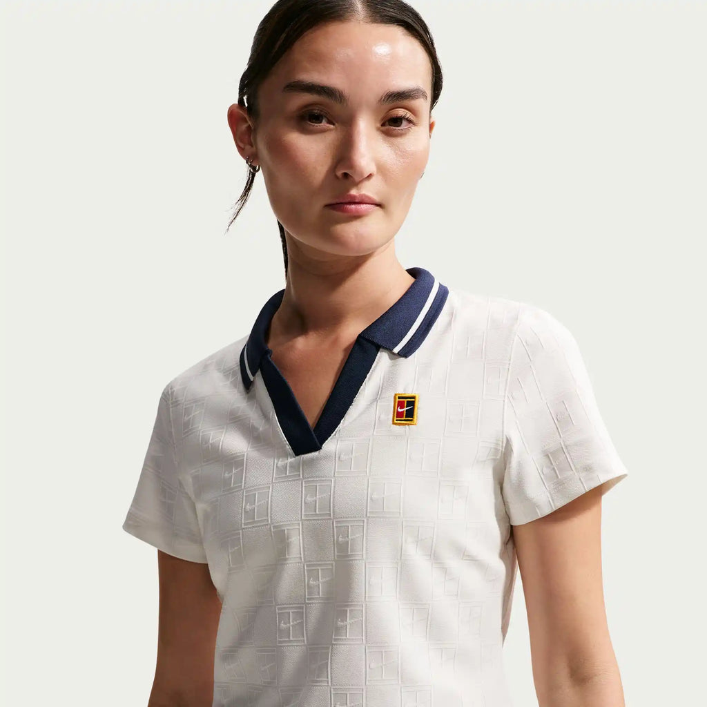 NikeCourt Court Collection Women's Dri-FIT Cropped Tennis Polo (Sail/Midnight Navy)