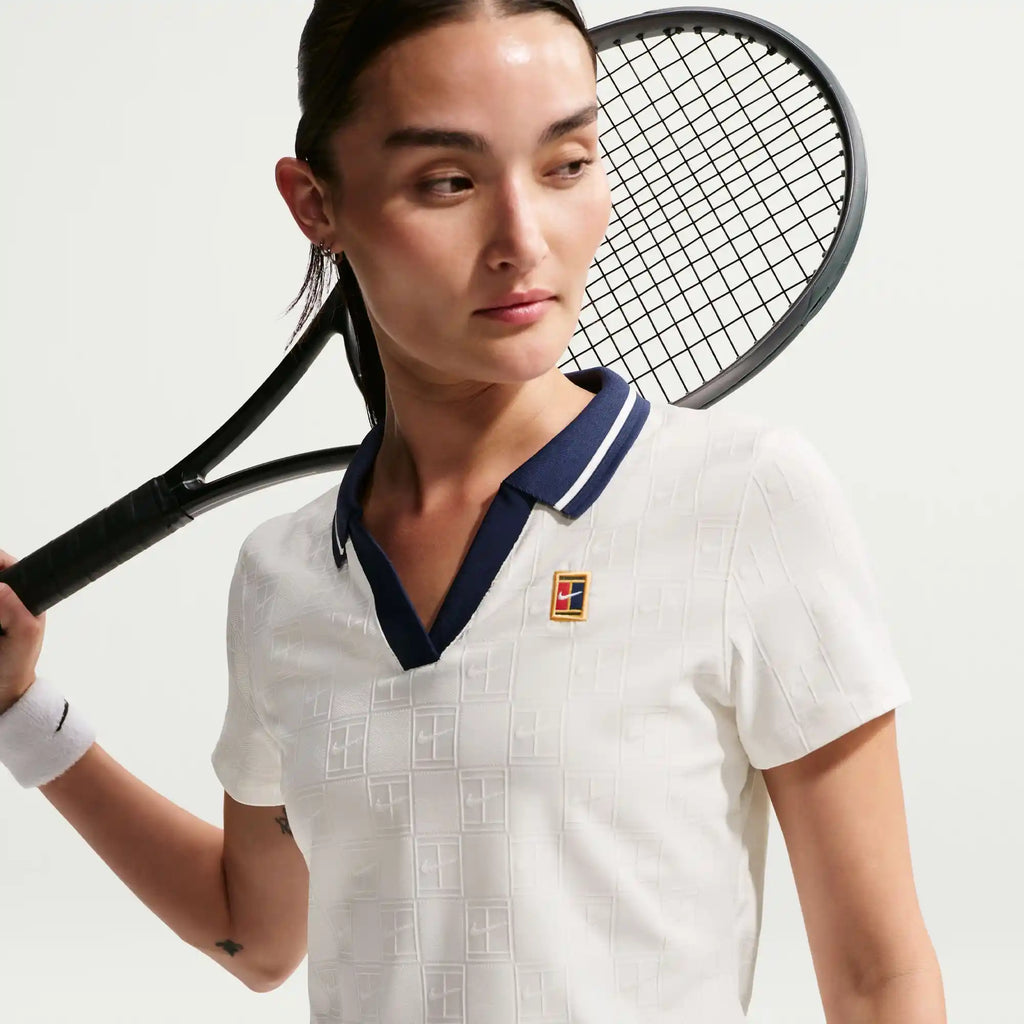 NikeCourt Court Collection Women's Dri-FIT Cropped Tennis Polo (Sail/Midnight Navy)