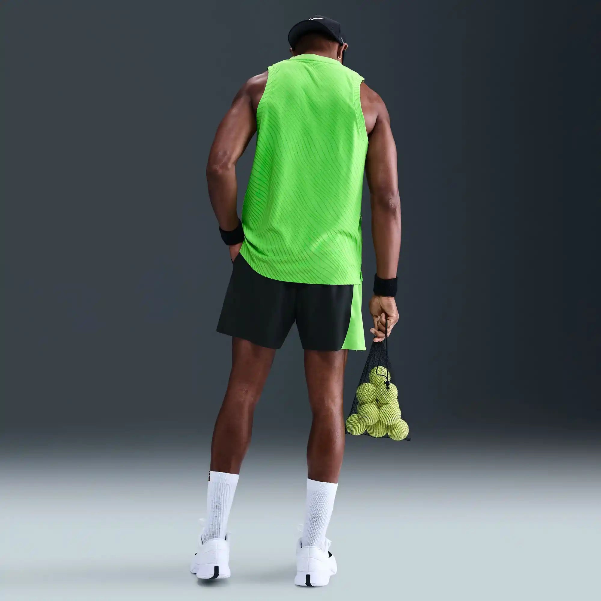 NikeCourt Dri-FIT Slam Short MB (Black/Mean Green/White)