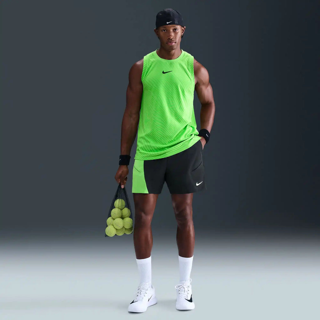 NikeCourt Dri-FIT Slam Short MB (Black/Mean Green/White)