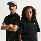 Nike Big Kids' Knit Short Sleeve Polo (Black)