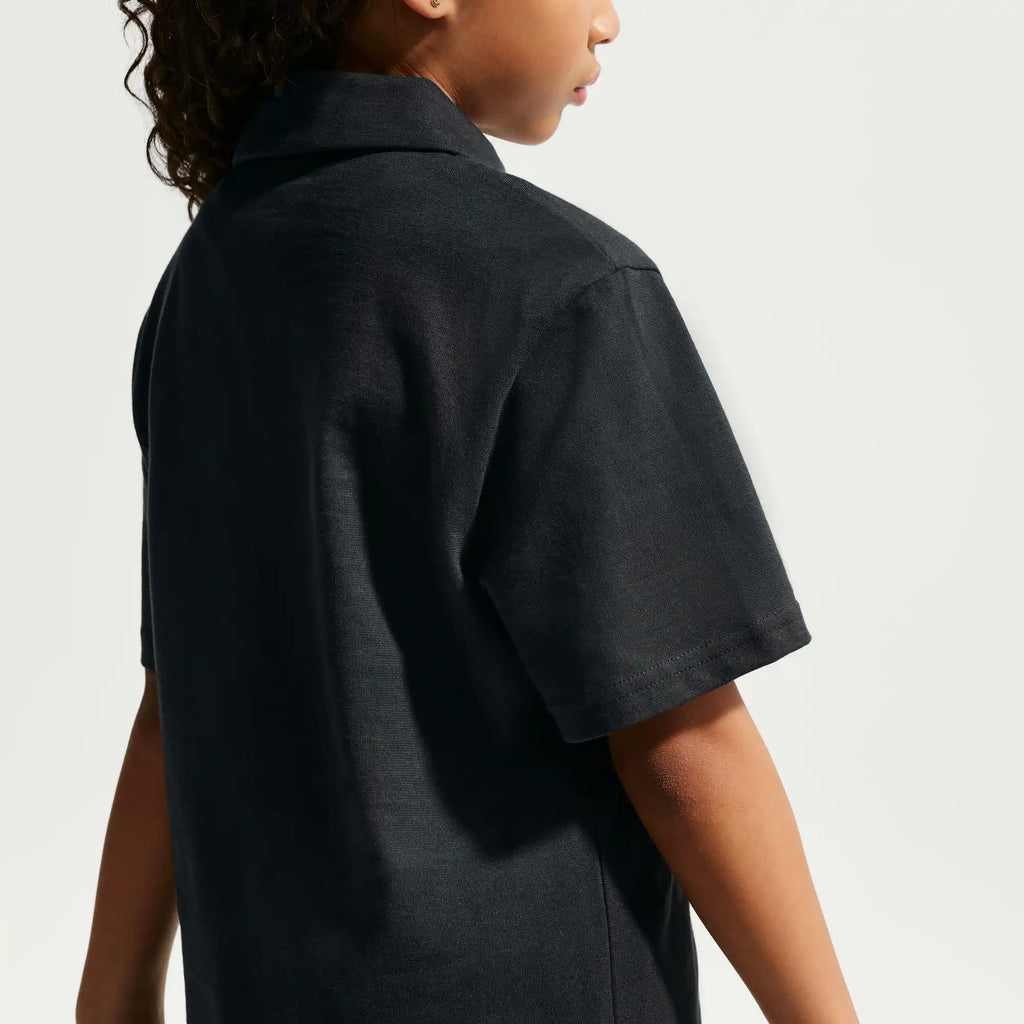 Nike Big Kids' Knit Short Sleeve Polo (Black)