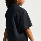 Nike Big Kids' Knit Short Sleeve Polo (Black)