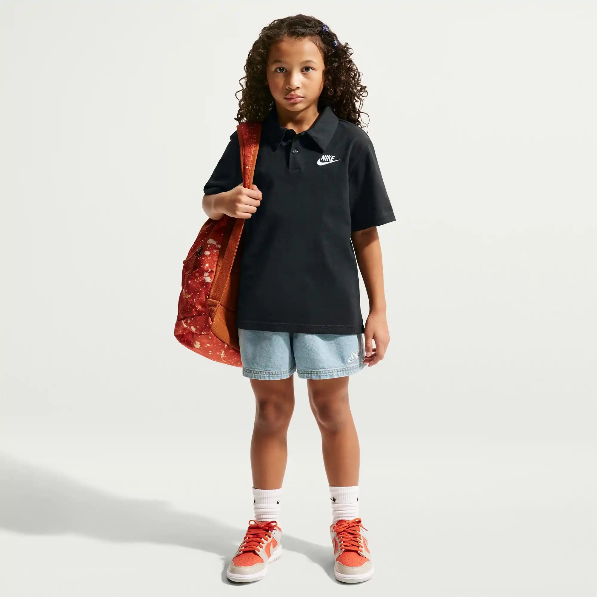 Nike Big Kids' Knit Short Sleeve Polo (Black)