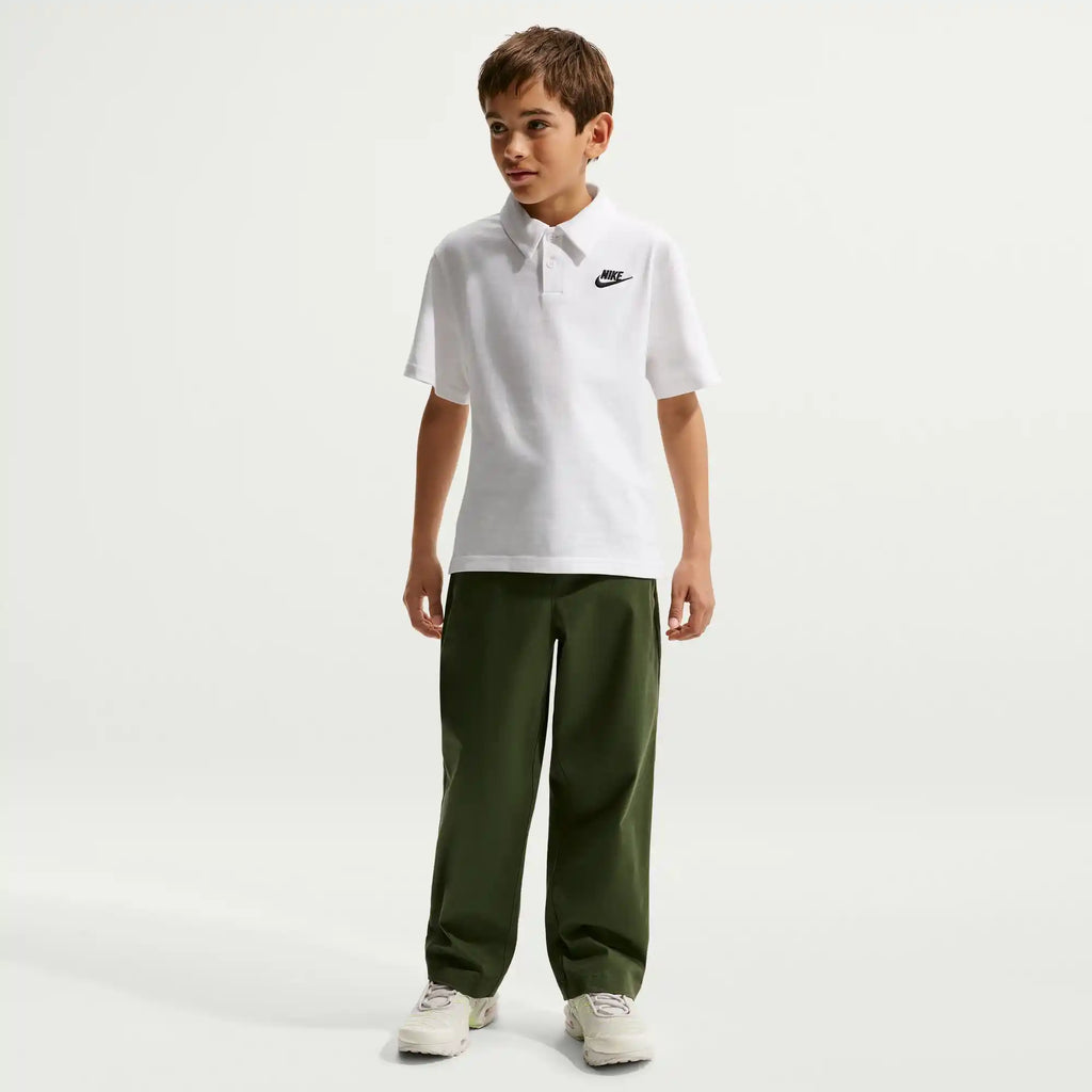 Nike Big Kids' Knit Short Sleeve Polo (White)