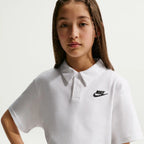 Nike Big Kids' Knit Short Sleeve Polo (White)