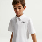 Nike Big Kids' Knit Short Sleeve Polo (White)