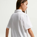 Nike Big Kids' Knit Short Sleeve Polo (White)