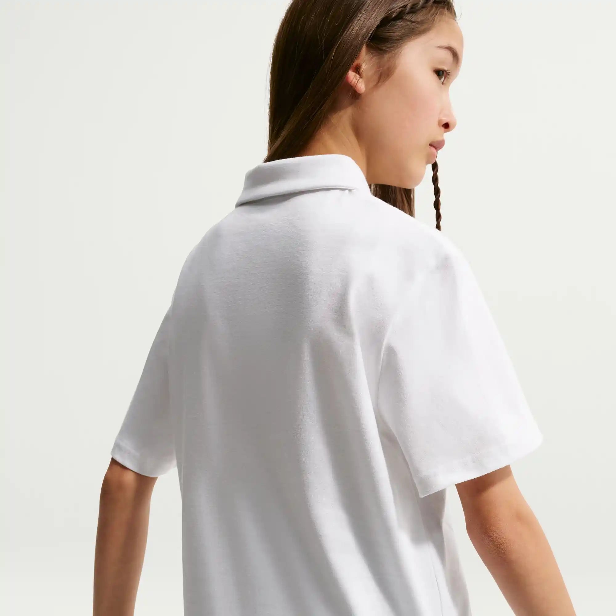 Nike Big Kids' Knit Short Sleeve Polo (White)