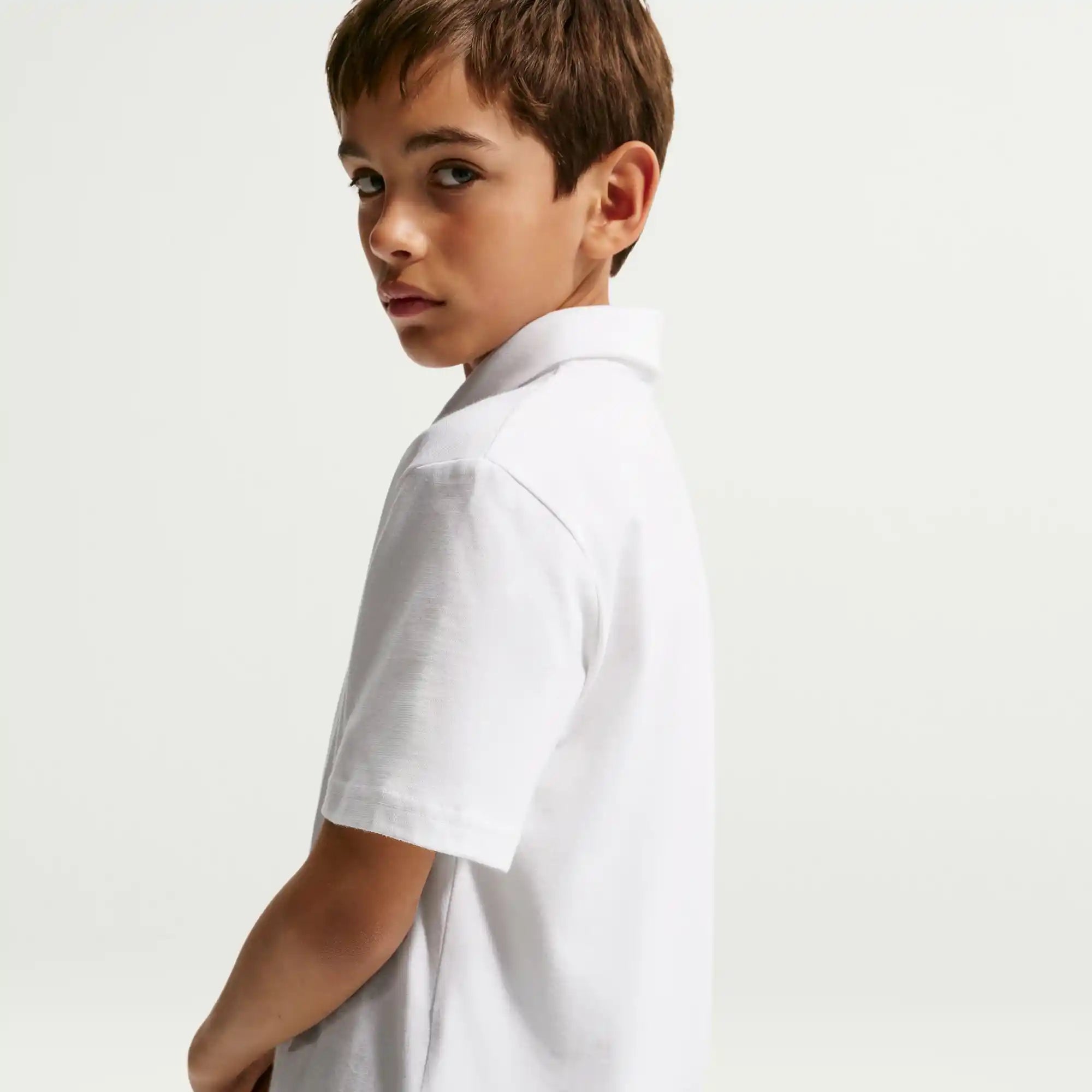 Nike Big Kids' Knit Short Sleeve Polo (White)