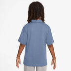 Nike Big Kids' Knit Short Sleeve Polo (Blue)