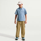 Nike Big Kids' Knit Short Sleeve Polo (Blue)