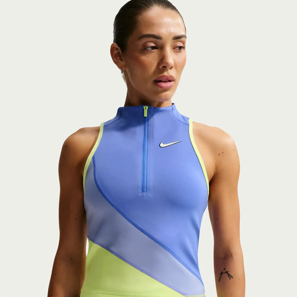 NikeCourt Slam Women's Dri-FIT Tennis Tank Top (Sapphire/Light Thistle/White)