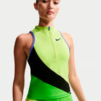 NikeCourt Slam Women's Dri-FIT Tennis Tank Top (LT Lemon Twist/Black/Mean Green)