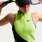 NikeCourt Slam Women's Dri-FIT Tennis Tank Top (LT Lemon Twist/Black/Mean Green)