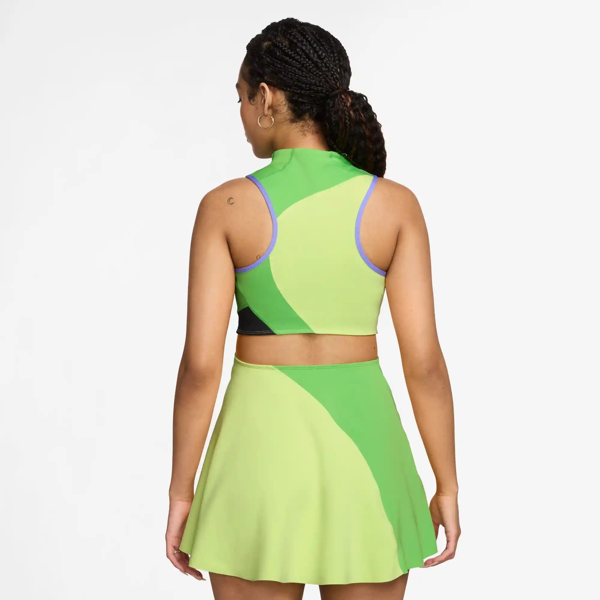 NikeCourt Slam Women's Dri-FIT Tennis Dress (LT Lemon Twist/Mean Green/Black)