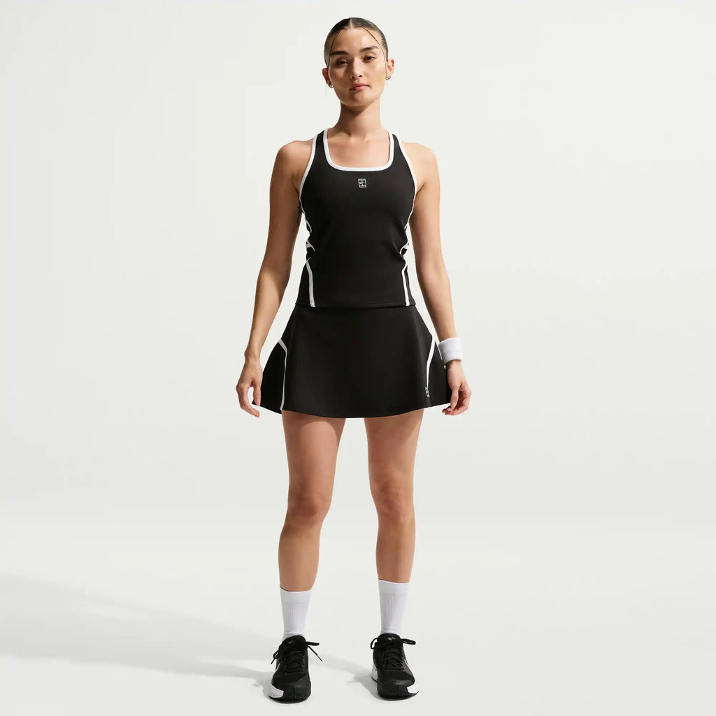 NikeCourt Advantage Women's Dri-FIT High-Waisted Tennis Skirt (Black/White)