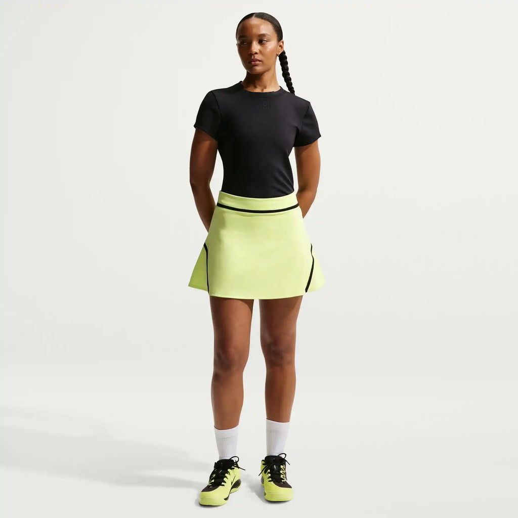 NikeCourt Advantage Women's Dri-FIT High-Waisted Tennis Skirt (LT Lemon Twist/Black)